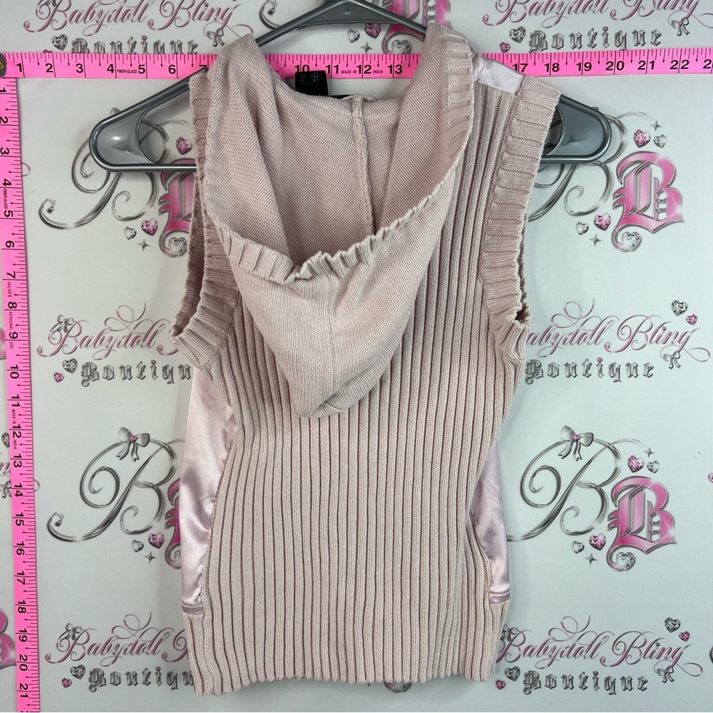 DKNY vest zip up shiny light pink y2k rare Satin Pink Sleeveless Zip Front Vest - Picture 2 of 11